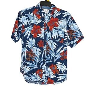 MBX Premium Goods Tropical Floral Button Down Short Sleeve Paradise Shirt Sz XL